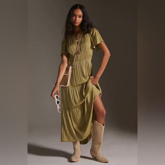 Anthropologie Dresses & Skirts - SUMMER COLLECTION ANTHROPOLOGIE Olive Green Maxi Dress Somerset collection